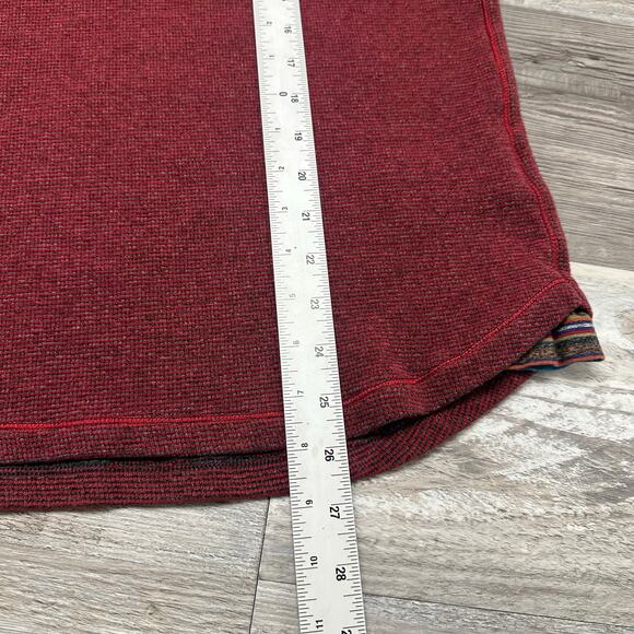 Robert Graham Red Gray Mens M‎ 1/4 Zip Mock Waffle Knit Pullover Preppy Sweater - Picture 7 of 8